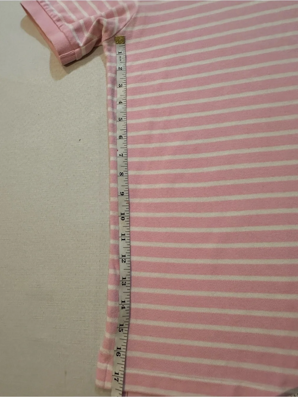 Polo Ralph Lauren Pink White Striped Polo Shirt Men’s Large Blue Pony